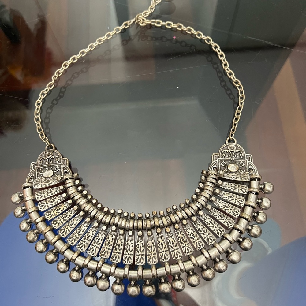 Elegant Silver Statement Necklace